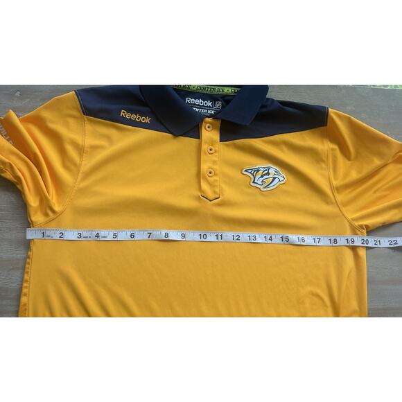 Reebok Nashville Predators Performance Polo Shirt Center Ice Mens Small Hockey - Picture 7 of 8